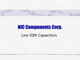 Low ESR Electrolytic Capacitors