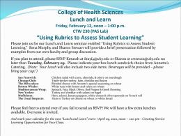 College of Health Sciences Lunch and Learn Friday