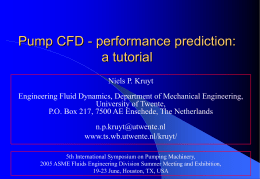 CFD for pump design: a tutorial