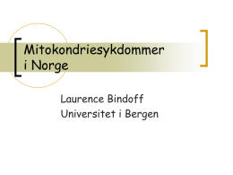 Mitokondriesykdommer i Norge