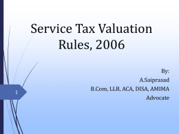 Service Tax – Recent Budget Amendments