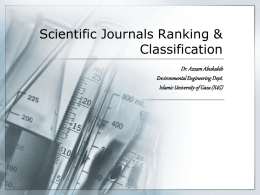 Scientific Journals Ranking & Classification