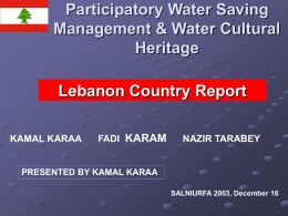 Participatory Water Saving Management & Water Cultural