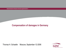 Compensation of damages in Germany