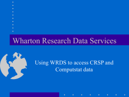 WRDS - University of Windsor