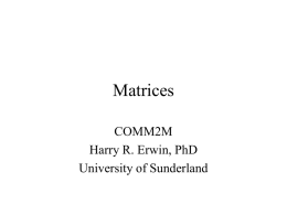 Matrices - University of Sunderland
