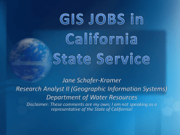 GIS JOBS in California State Service