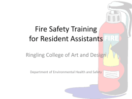 Fire Safety Trainingfor Resident Assistants