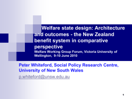 Welfare Working Group - June 2010 Forum