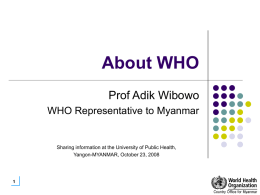 WHO Programme - WHO Myanmar Repository