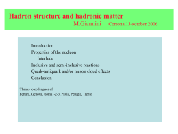 Hadron structure and hadronic matter M.Giannini Cortona,13