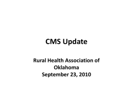 CMS Update - Rural health
