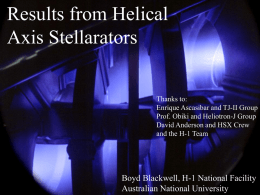 Results from Helical Axis Stellarators