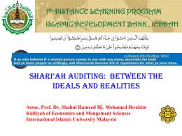 Optimal Sharing Contracts - Islamic Development Bank