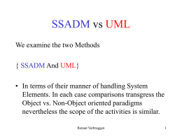SSADM vs UML - School of Computing