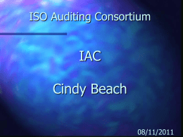 ISO Auditing Consortium overview