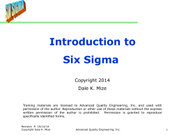 Six Sigma intro