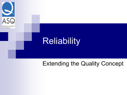 Reliability - Greater El Paso Section ASQ
