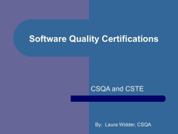 Certifications in QA
