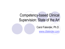 Clinical Supervision: A Competency