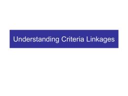 Understanding Criteria Linkages