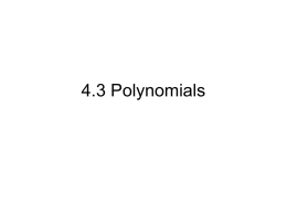 5.1 Introduction to Polynomials