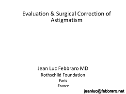 Evaluation & Surgical Correction of Astigmatism