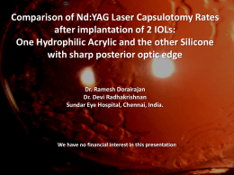 Comparison of Nd:YAG Laser Capsulotomy Rates after