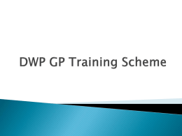 DWP GP Training Scheme