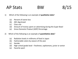 AP Stats – 1.1 Overview - Northland Preparatory Academy