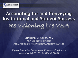 Accounting for and Conveying Institutional and Student Success