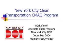 New York City DOT Natural Gas Bus Program