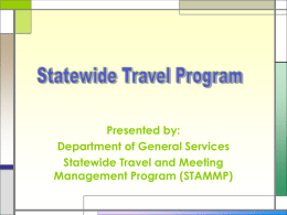 Enterprise Statewide Travel Program Workshop Presentation