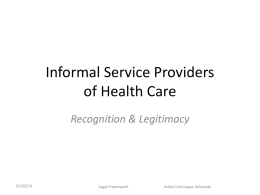 Informal Service Providers of Health Care