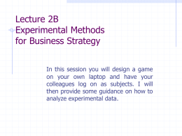Experimental Approach to Business Strategy 45-922