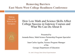 Removing Barriers East Meets West College Readiness Conference