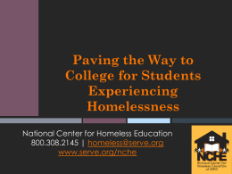 Supporting Homeless Students & Families Internship: A