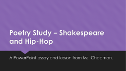 Poetry Study – Shakespeare and Hip-Hop