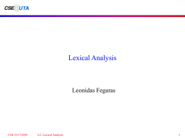 Lexical Analysis - Leonidas Fegaras
