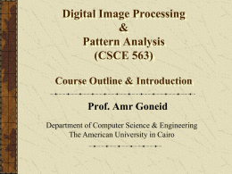 Image Processing - American University in Cairo