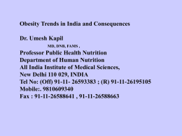 Obesity Trends in India and Consequences, Dr. Umesh file