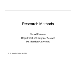 Research Methods - De Montfort University