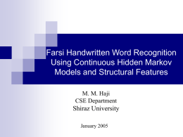 Farsi Handwritten Word Recognition