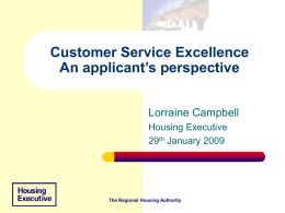 Customer Service Excellence An applicant’s perspective