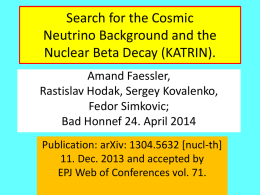 Search for the Cosmic Neutrino Background - uni