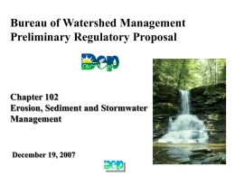 Bureau of Watershed Management Regulatory Proposal