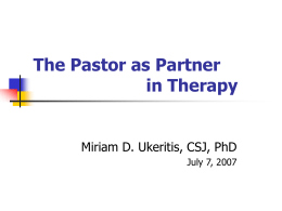 The Pastor as Partner in Therapy
