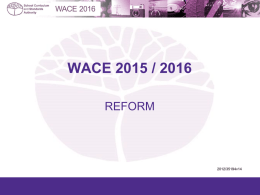 Endorsed Programs and the WACE