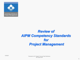 AIPM Competency Standards for Project Management