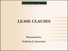 LEASE CLAUSES - Kessler Collins